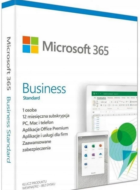 Microsoft 365 Business Standard 1 PC / 12 miesięcy BOX Faktura VAT 23%