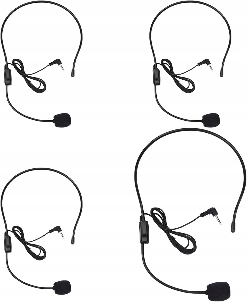 4x Mikrofon Nagłowny Kondensatorowy GERUI Mini z Kablem 3.5 mm do Wystąpień