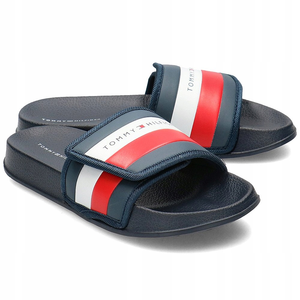 Tommy Hilfiger Granatowe Klapki Dziecięce R.37