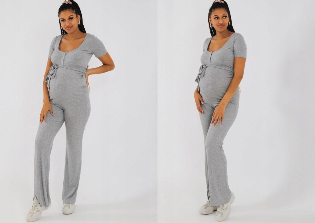 MISSGUIDED MATERNITY PRĄŻKOWANY KOMBINEZON S