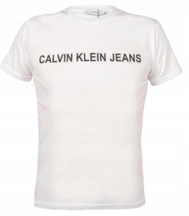 CALVIN KLEIN T-shirt męski CK napis logo biały L