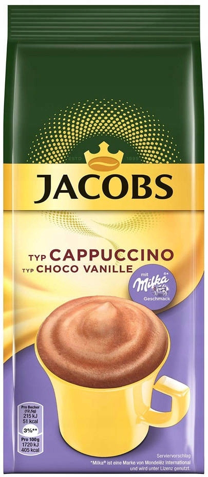 JACOBS MILKA CAPPUCCINO CHOCO VANILLA 500G - SMAK WANILIOWY