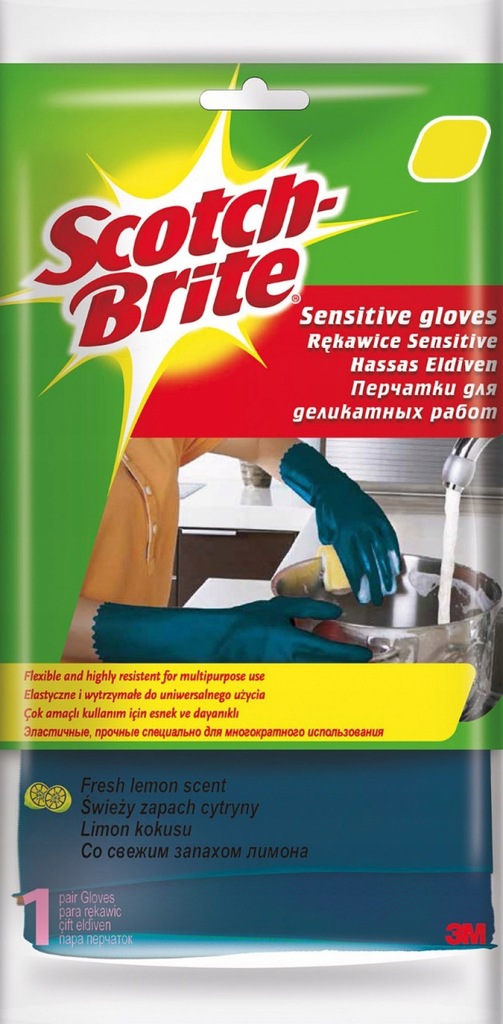 Rękawice SCOTCH BRITE Sensitive rozm L niebieskie