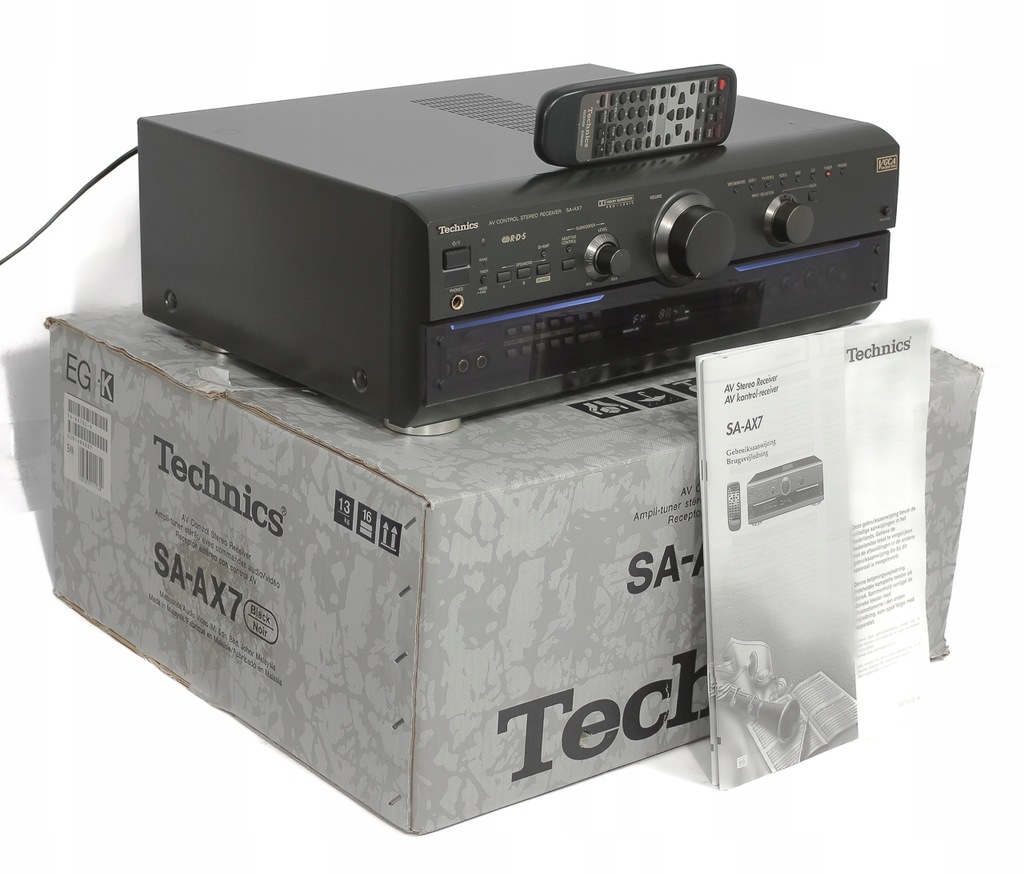TECHNICS SA-AX7 FLAGOWE KINO DOLBY PRO-LOGIC RDS PILOT INSTR KARTON