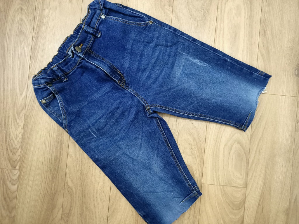 Jeansy spodnie 158cm jeans regulowane krótkie