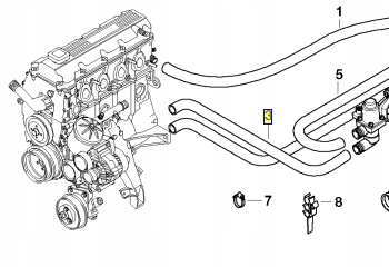 Przewód układu chłodzenia BMW 3'E46 M43