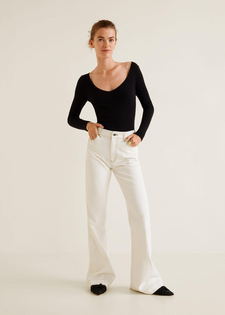 MANGO _LZ 04R SPODNIE DZWONY _/ 34