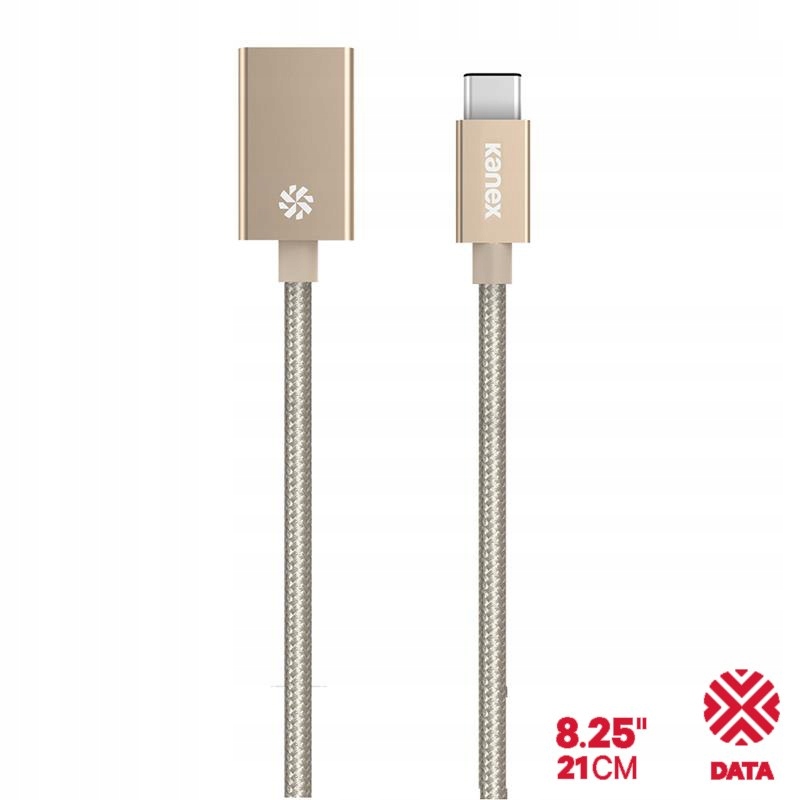 Kanex przejściówka DuraBraid Aluminium z USB-C na USB 3.0 typ A (Gold) Kan