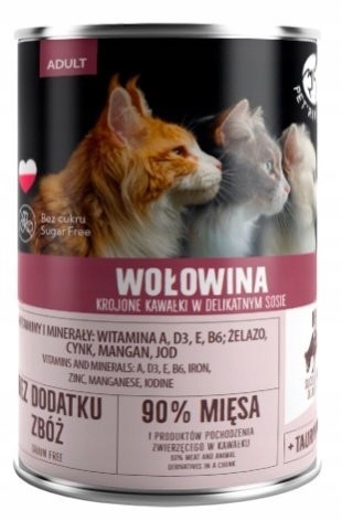 PetRepublic Cat Adult Wołowina mokra karma dla kota puszka 400g