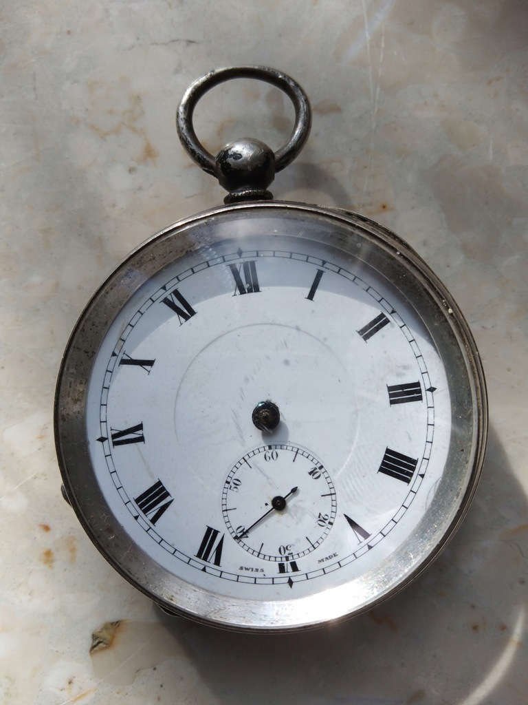 Zegarek kieszonkowy na częsci naprawy lub na srebro 925