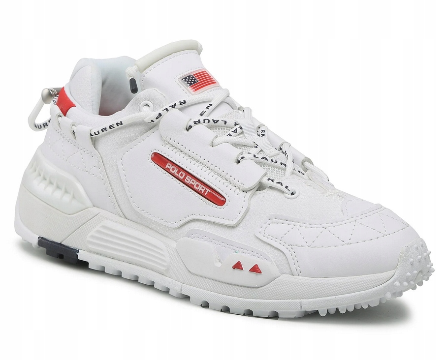 idealne białe czerwone buty sneakersy polo sport ralph lauren r. 40 22