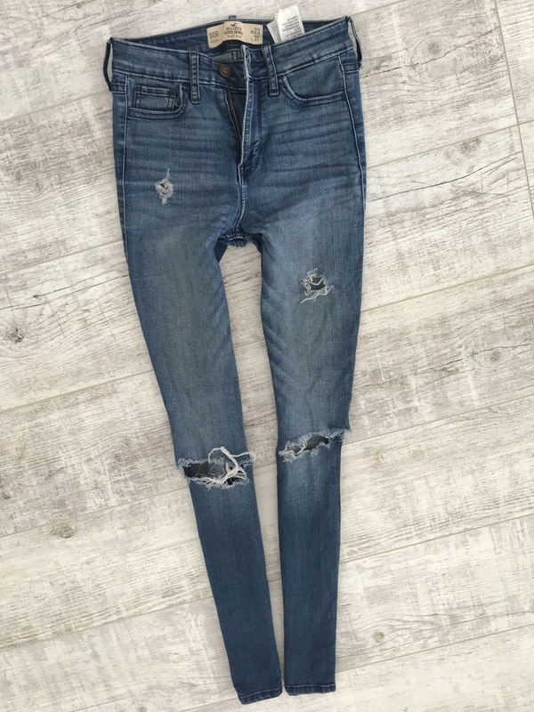 HOLLISTER * spodnie jeans rurki * 23 34 xs wysokie