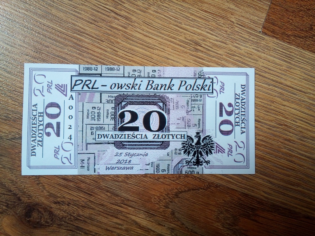 PRL-owski Bank Polski -Banknot fantazyjny 20zł