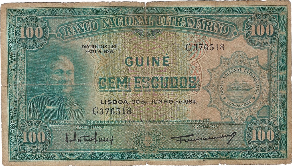 Gwinea Portugalska 100 escudos 1964r b.rzadki