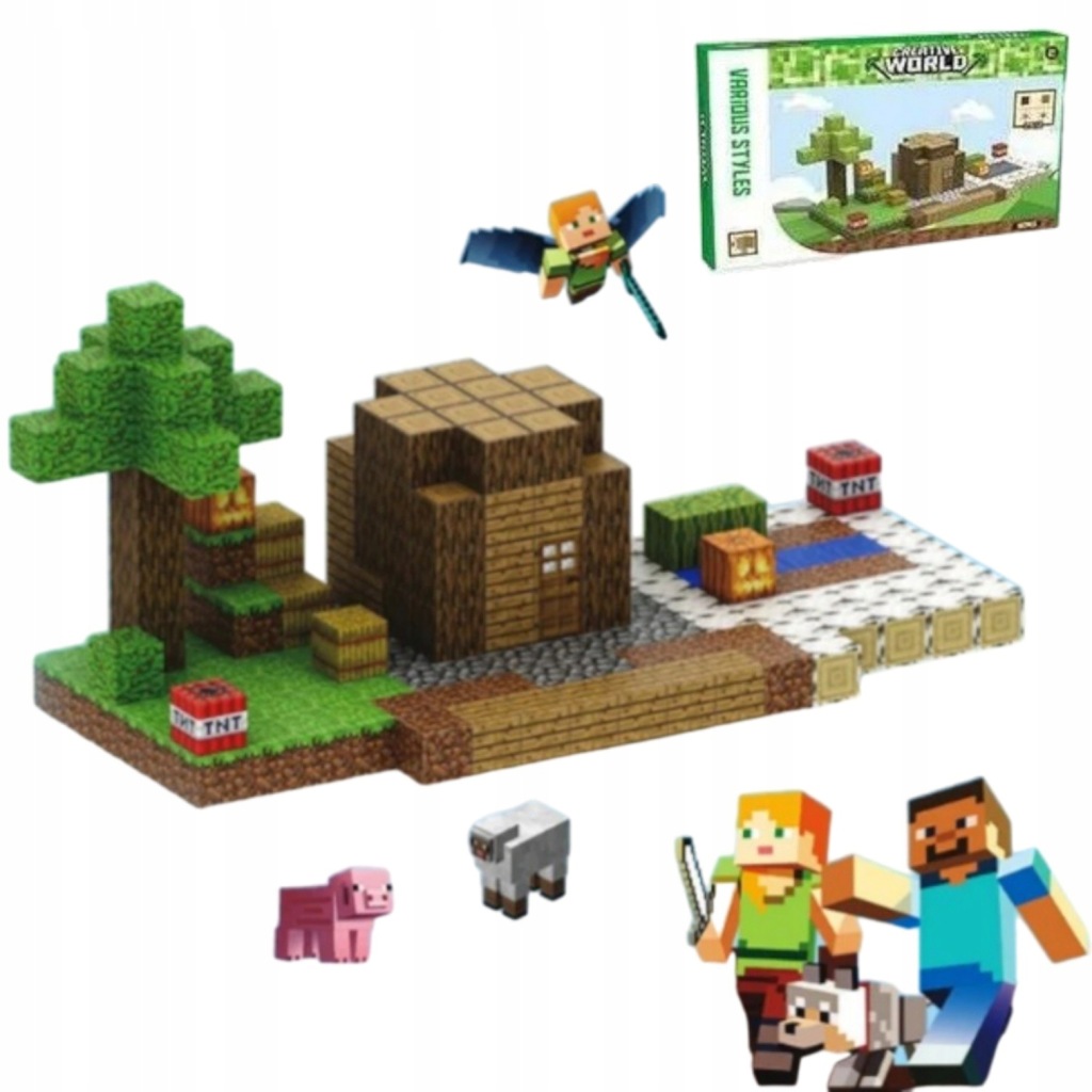 KLOCKI MAGNETYCZNE KLOCKI SZEŚCIANY 192 KLOCKI + 5 LUDZIKÓW KLOCKI PIKSELE