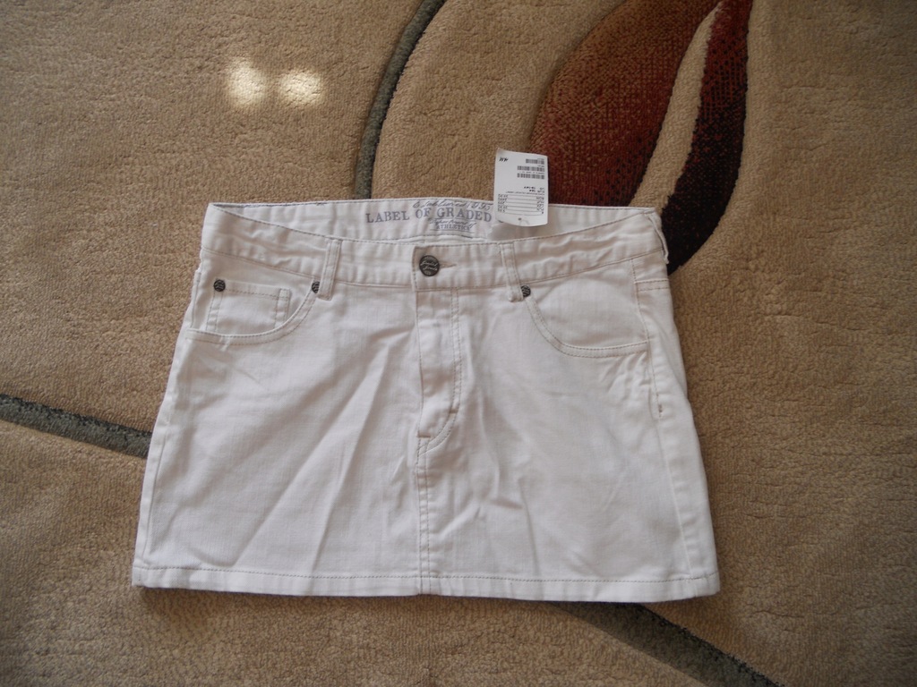 Spódniczka krótka jeansowa H&M 164 biała Nowa