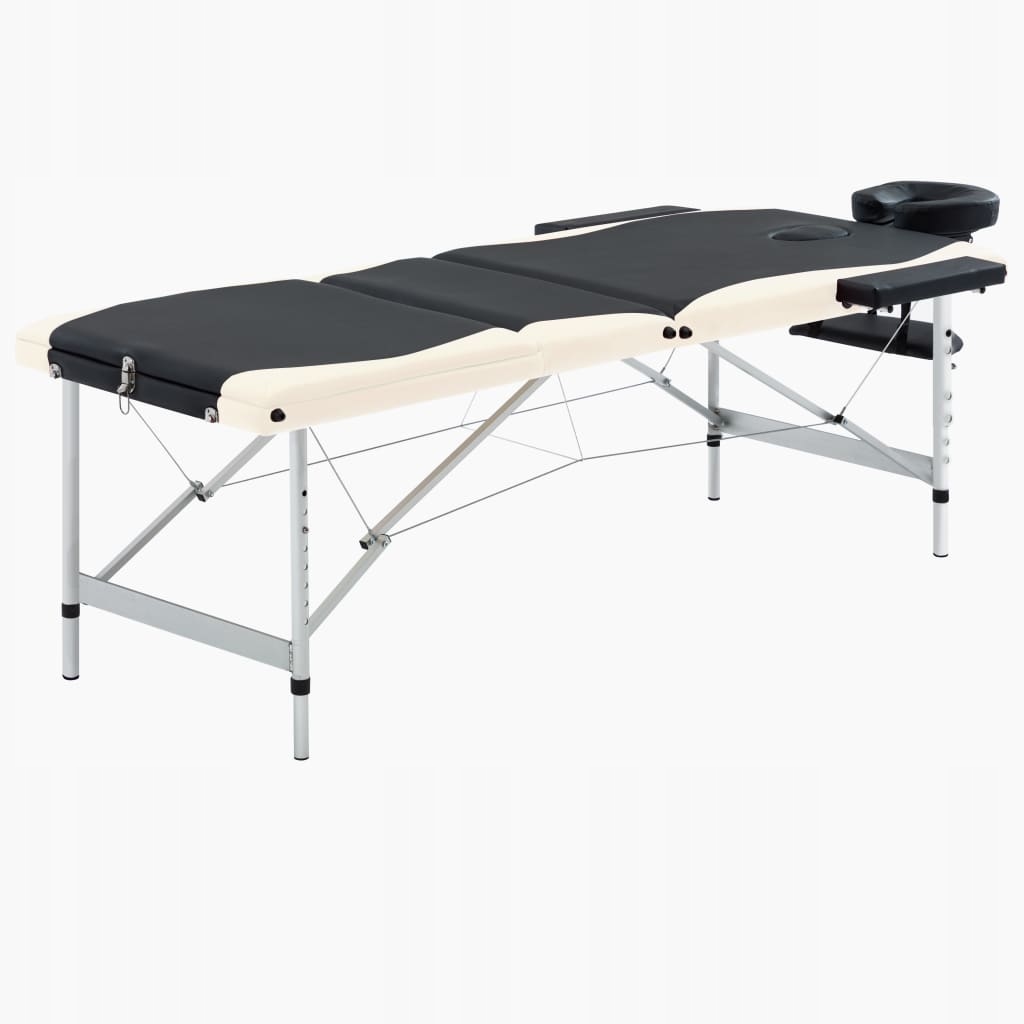 3-strefowy, składany stół do masażu, aluminium, cz