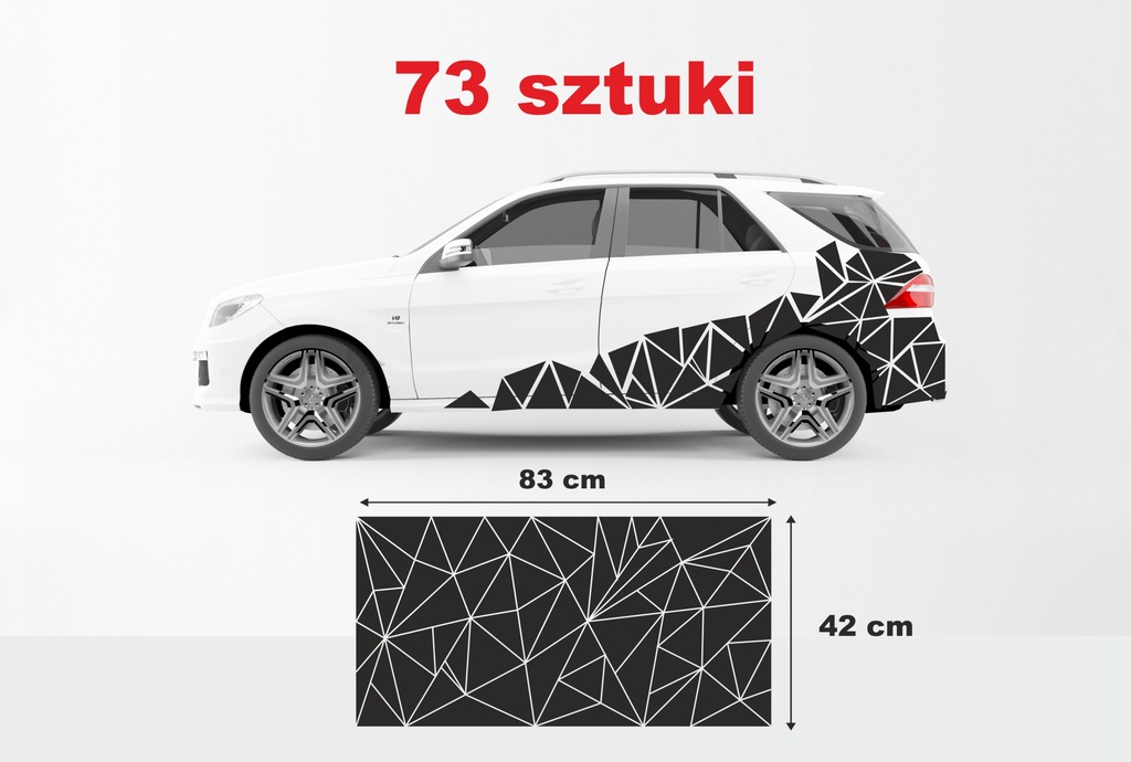 Naklejka na Auto Samochód XXL trójkaty trójkąt 73