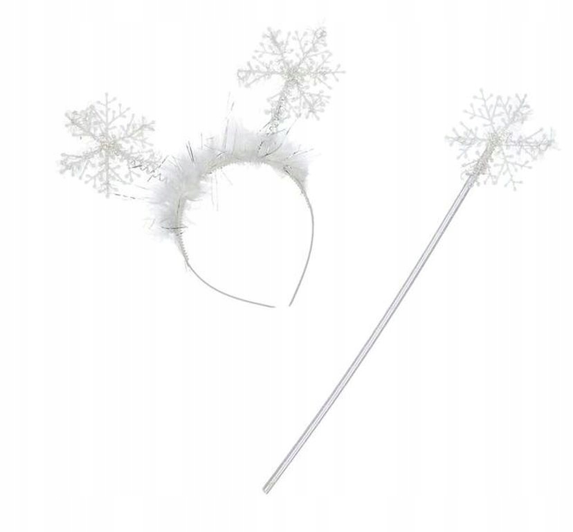Opaska + różdżka strój ŚNIEŻYNKA ZIMA MIKOŁAJKA GWIAZDKA