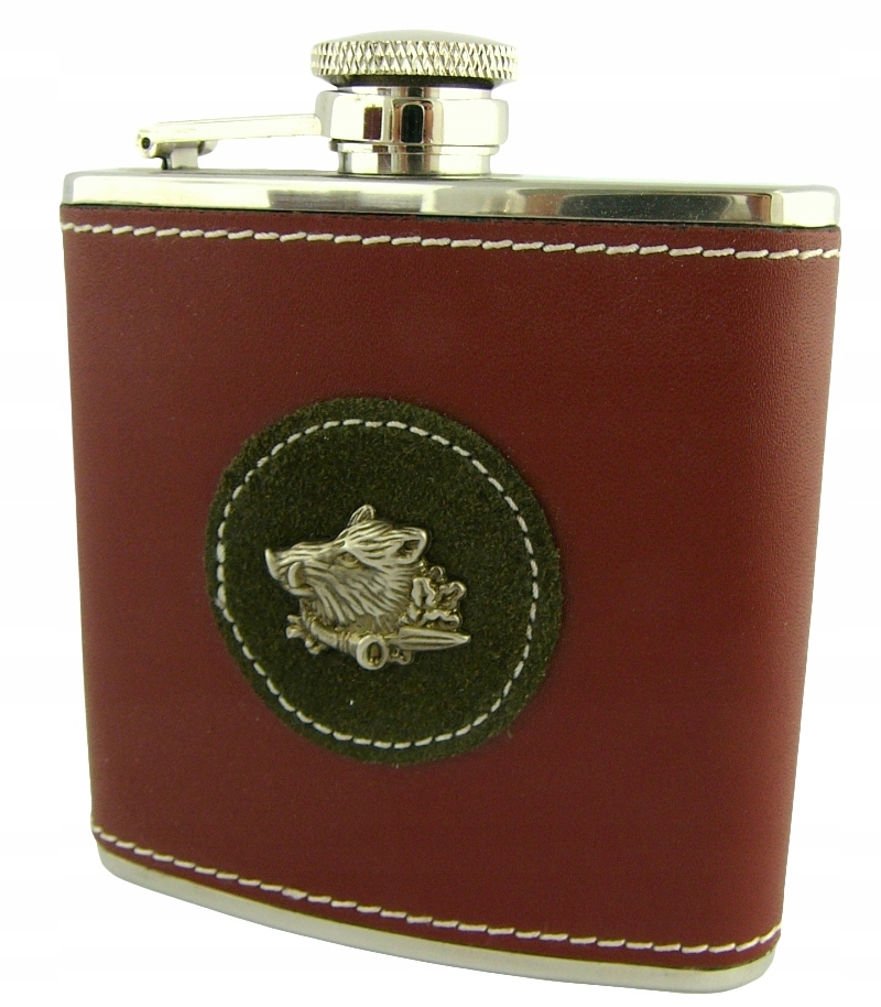 Piersiówka Joker JKR2503 myśliwska skórzana 145 ml