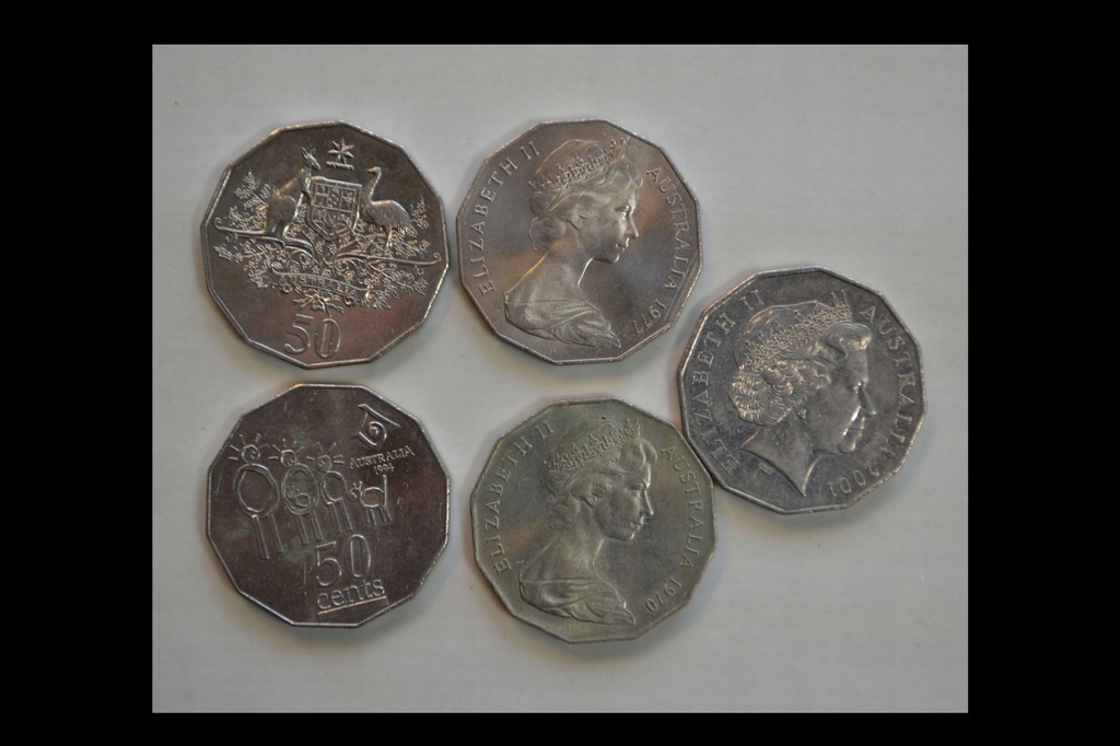Australia - 50 Cents - okolicznościowe - miks - zestaw 5 monet - każda inna