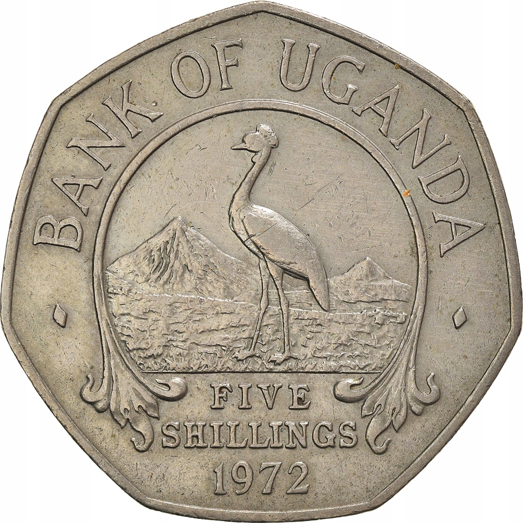 Moneta, Uganda, 5 Shillings, 1972, AU(50-53), Mied