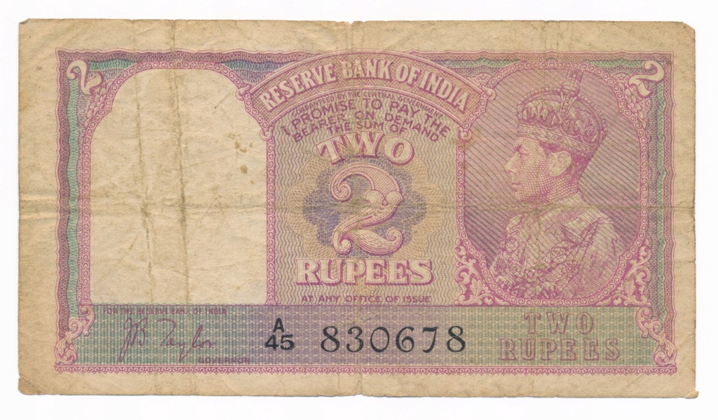 Indie, 2 rupie ND (1937), st. 4-