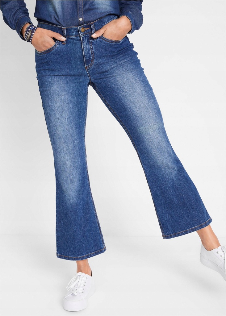 BT0H08 JEANSOWE SPODNIE BOOTCUT PRZETARCIA__46