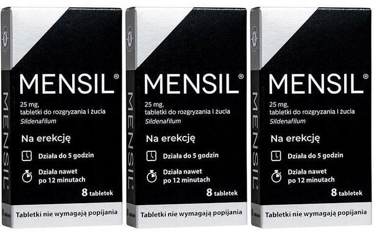 3x Mensil tabletki do rozgr. i żucia 25mg 8 szt.