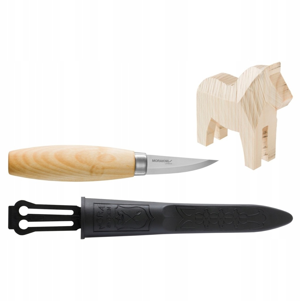 Nóż Mora Woodcarving Kit Dala Horse + kabura