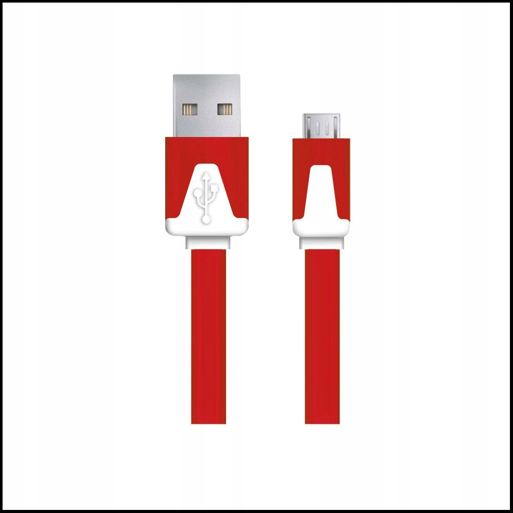 EB182R Kabel USB micro A-B 1.8m płaski czerwony