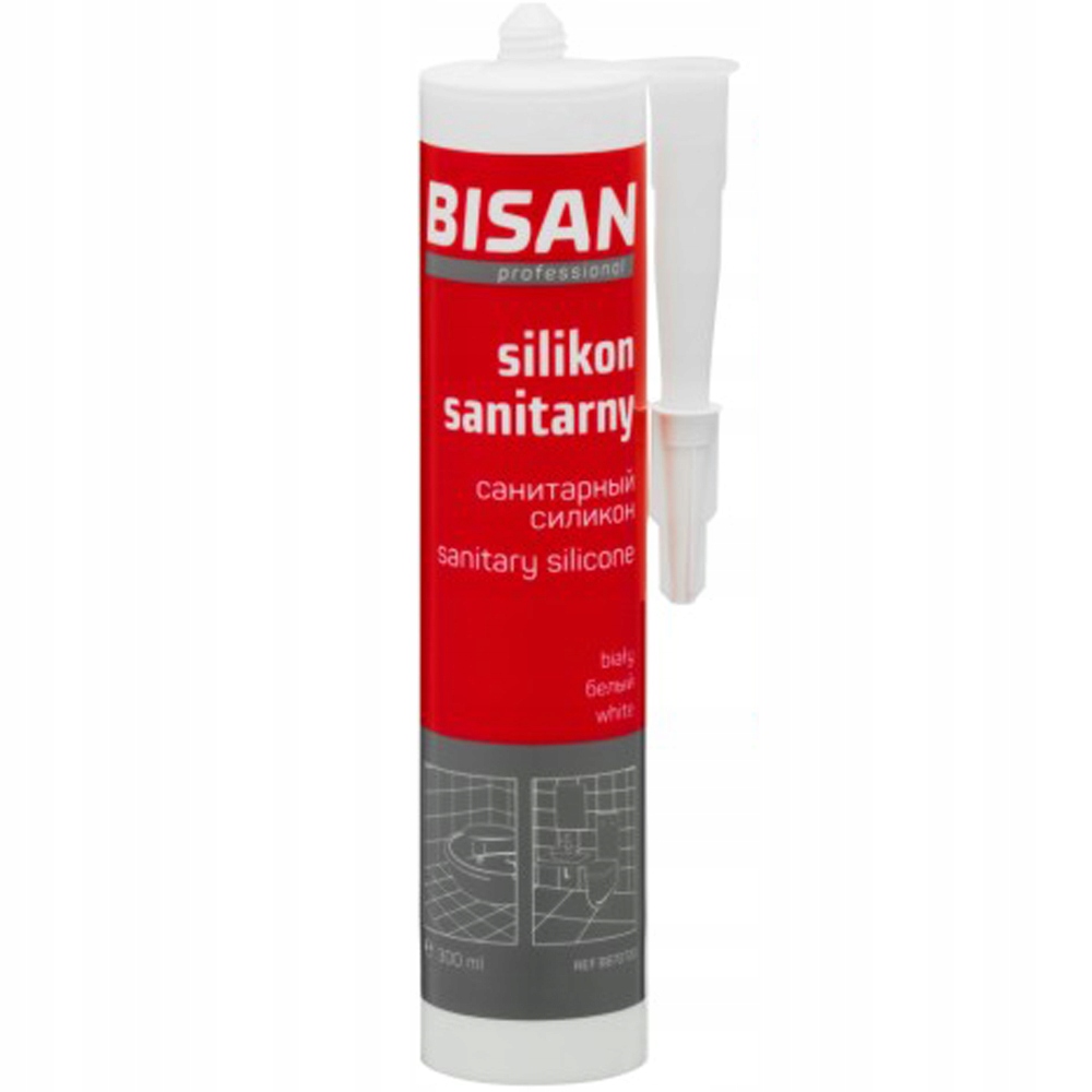 Silikon sanitarny 300ml biały BISAN pleśnioodporny