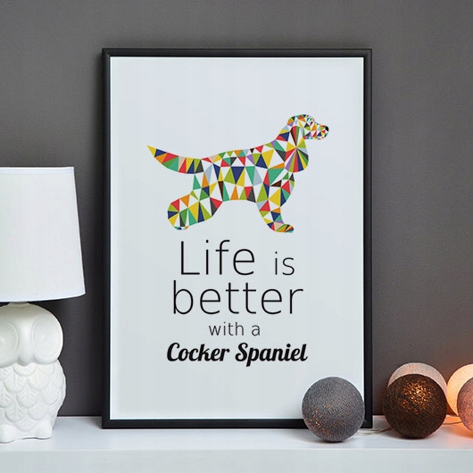 Plakat na ścianę Cocker Spaniel Origami do salonu