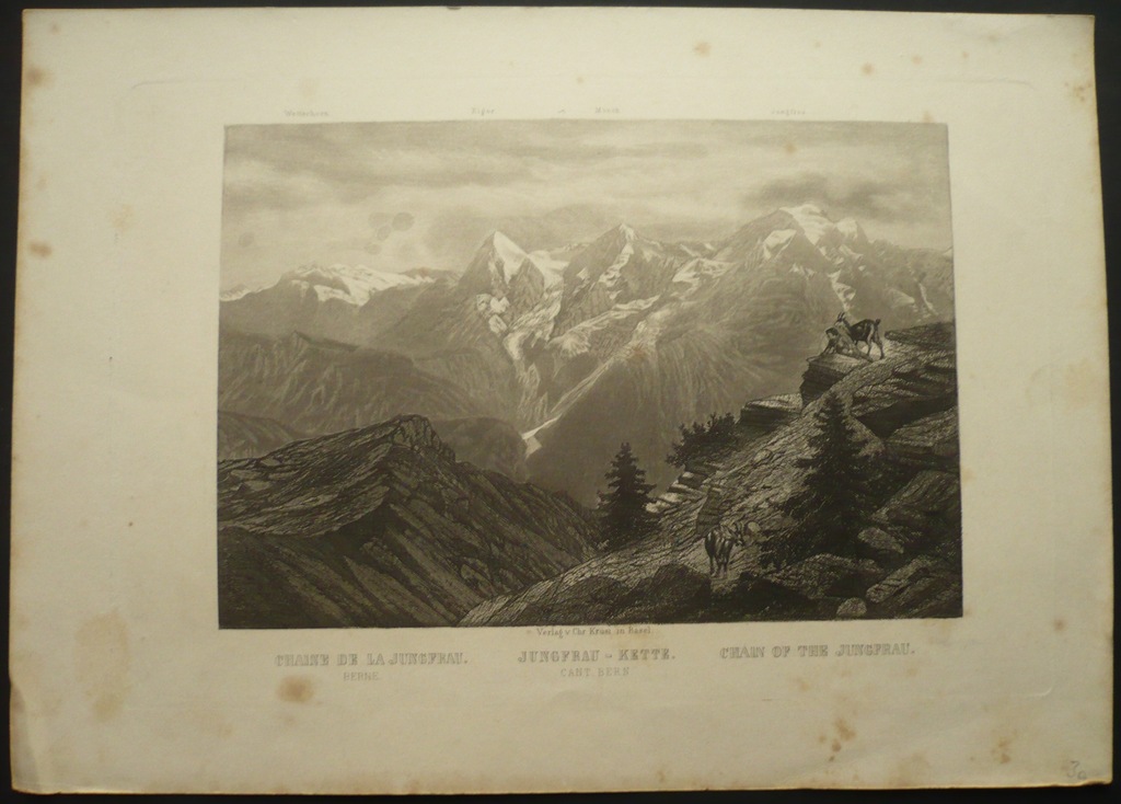 Alpy masyw Jungfrau, oryg. 1838