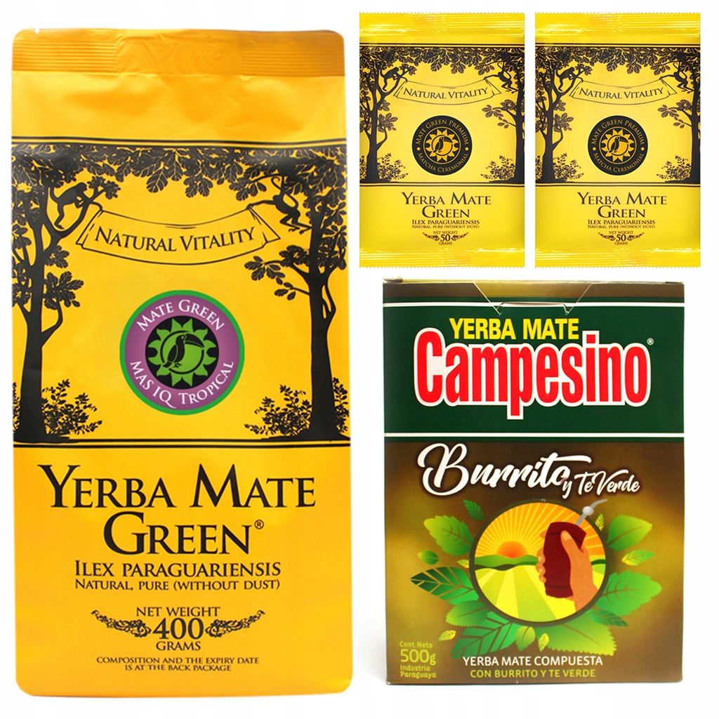 Yerba Mate Verde Burrito Campesino Mas IQ 2x 500g