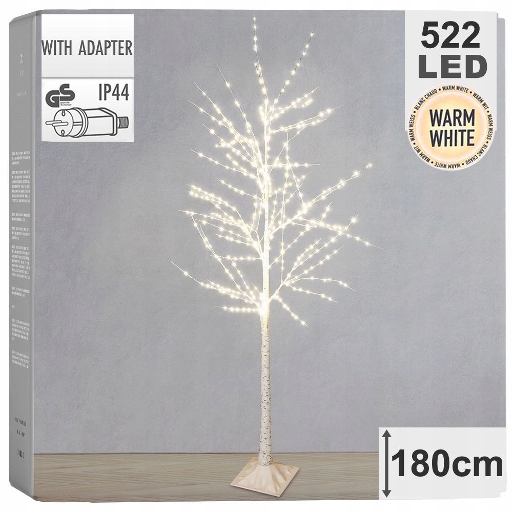 Drzewko świecące zewnętrzne brzoza 522 led 180 cm