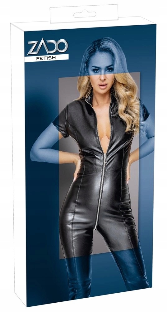 ZADO - Skórzany Długi Kombinezon Z Elastycznymi Wstawkami M