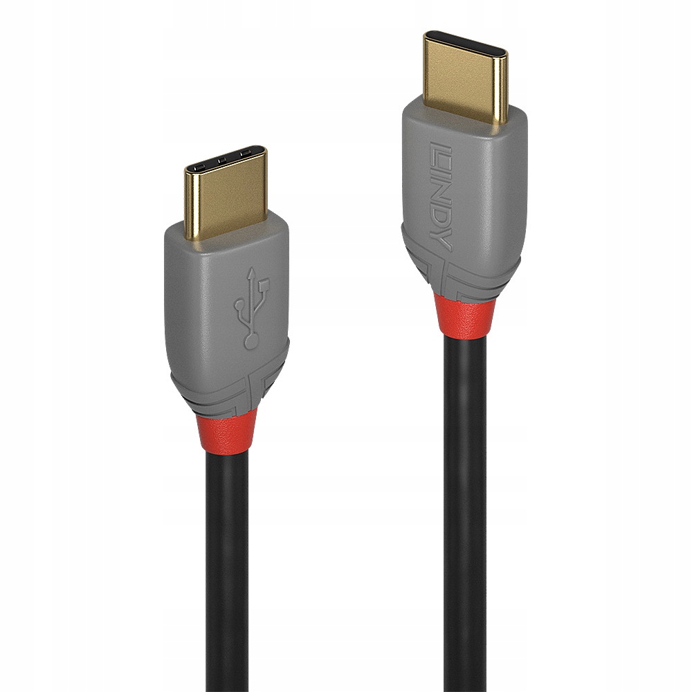 Lindy 36870 kabel USB 0,5 m USB 2.0 USB C Czarny, Szary