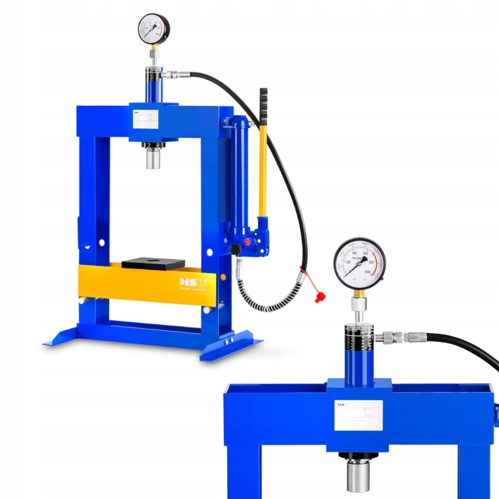 Prasa hydrauliczna warsztatowa 10T 617 bar MSW WP-