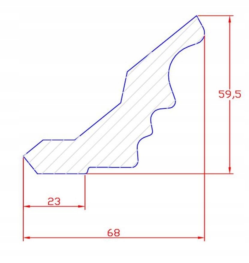 Listwa wieńcząnca NEW-006 korona MDF surowa 2800mm