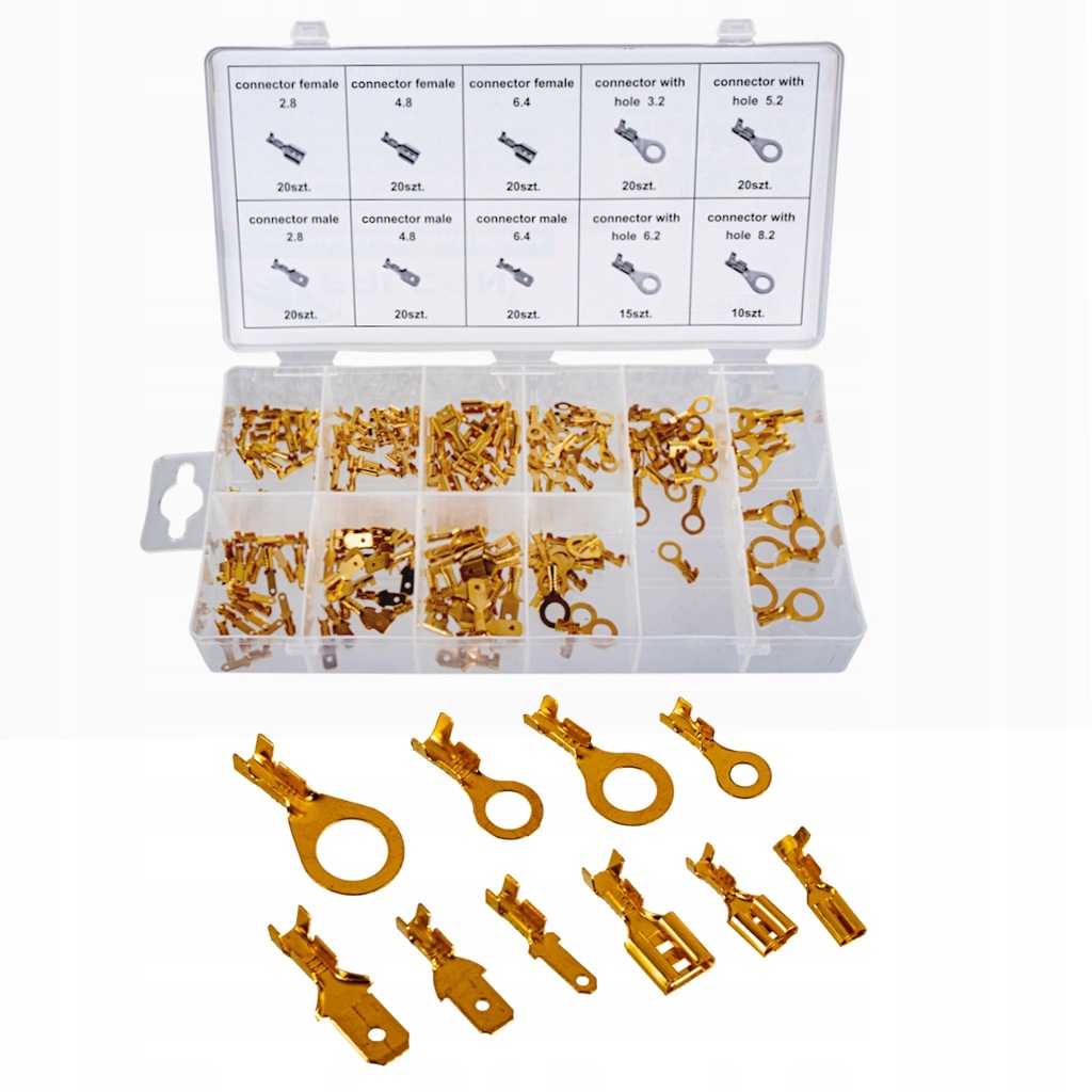 Zestaw konektorów samochodowych kablowych 185szt.