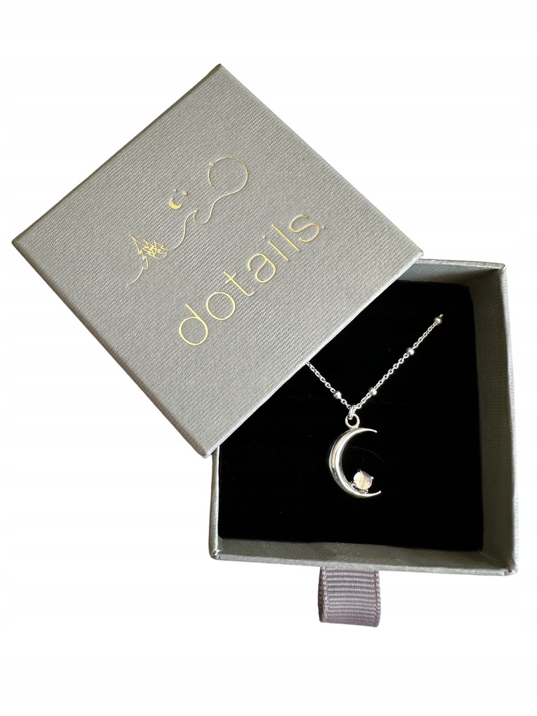 Srebrny naszyjnik Moon księżyc kryształ górski