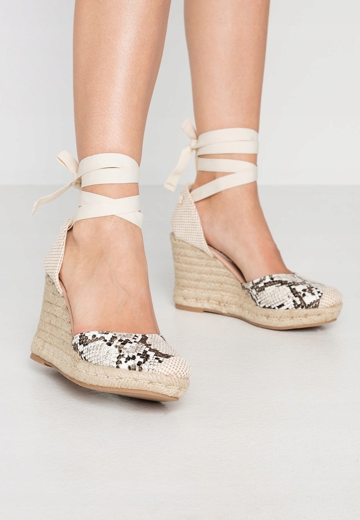 NEW LOOK ESPADRYLE DAMSKIE BEŻOWE WIĄZANE 39 1FLA