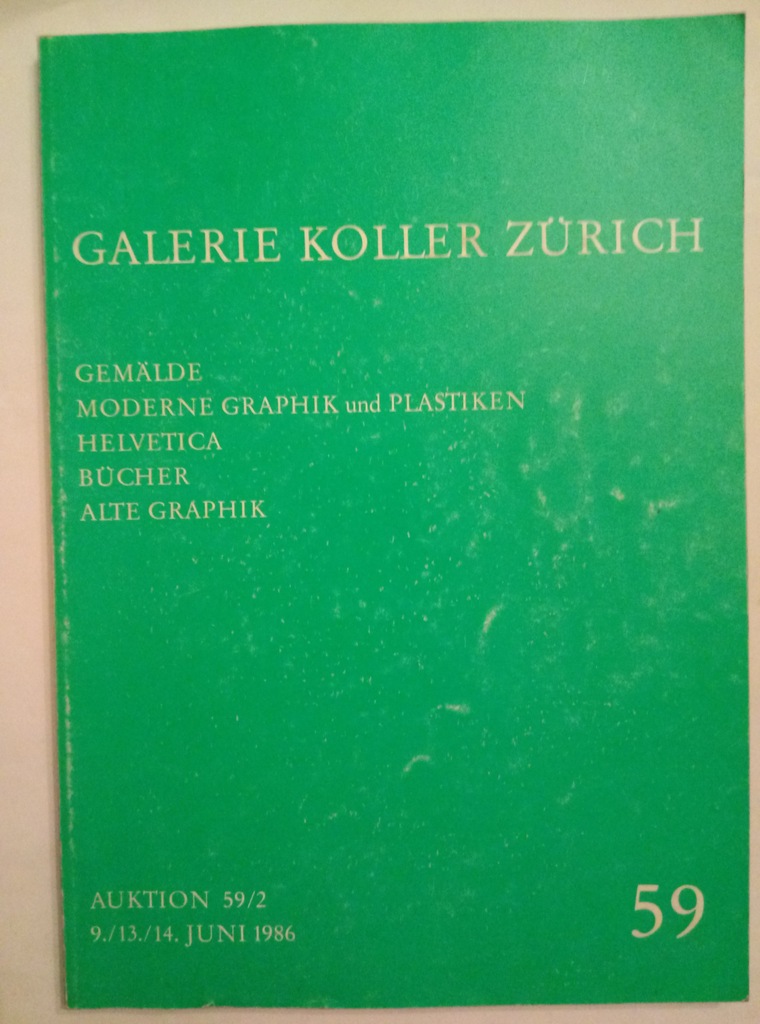Galerie Koller Zurich 59/2 1986