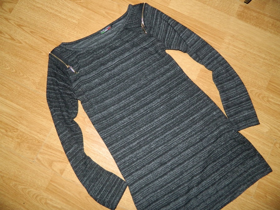 ITALY sweterek tunika zameczki wełna roz 36