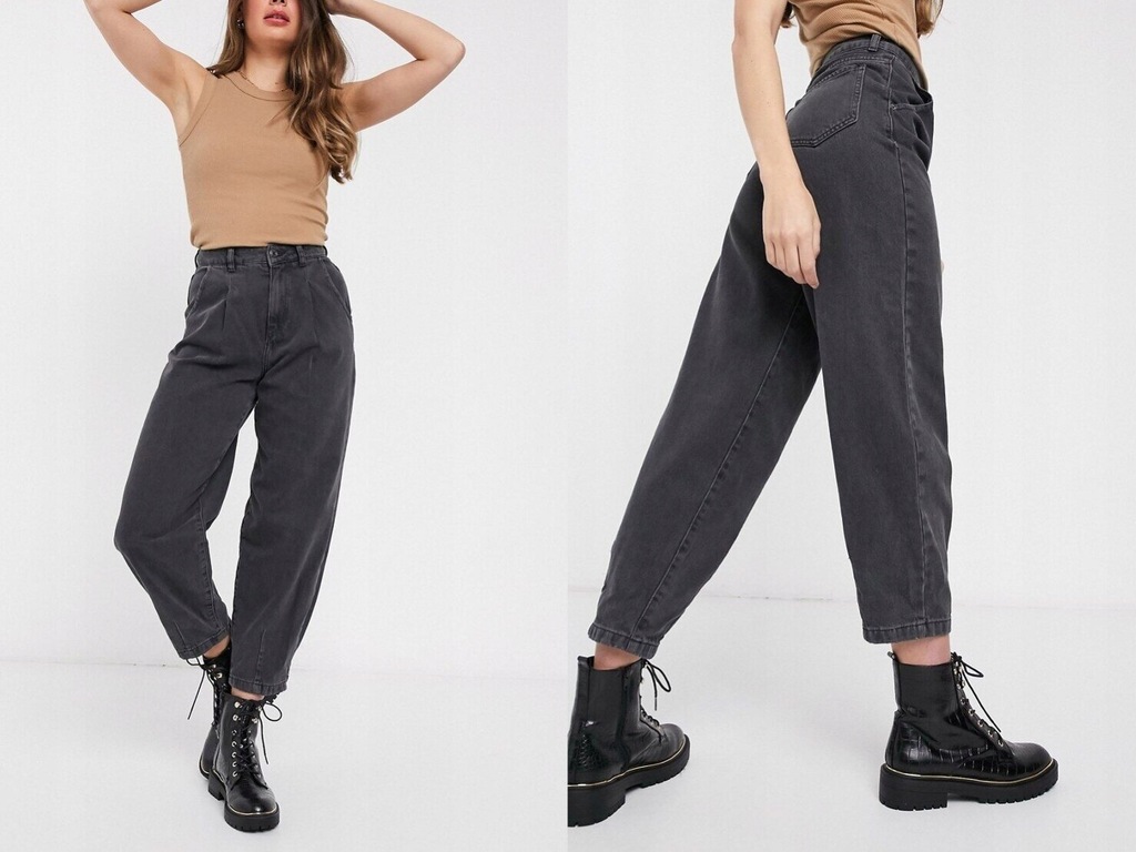 New Look Czarne jeansy szerokie nogawki XXL/44