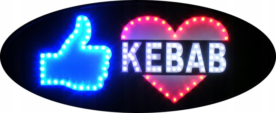 Reklama KEBAB migająca serce like tablica kebap