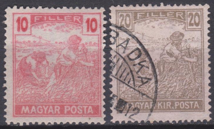 Węgry (Magyar KIR Posta) 10 filler - 20 filler - Żniwa