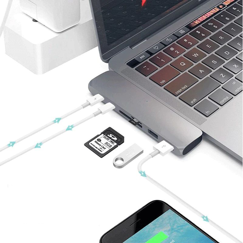 Купить АДАПТЕР 7-в-1 USB-C HDMI SD-ХАБ ДЛЯ MACBOOK PRO / AIR: отзывы, фото, характеристики в интерне-магазине Aredi.ru