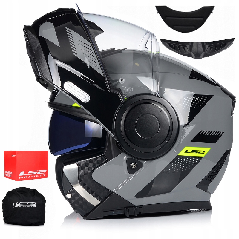 SZCZĘKOWY KASK MOTOCYKLOWY LS2 FF902 r.S + BLENDA